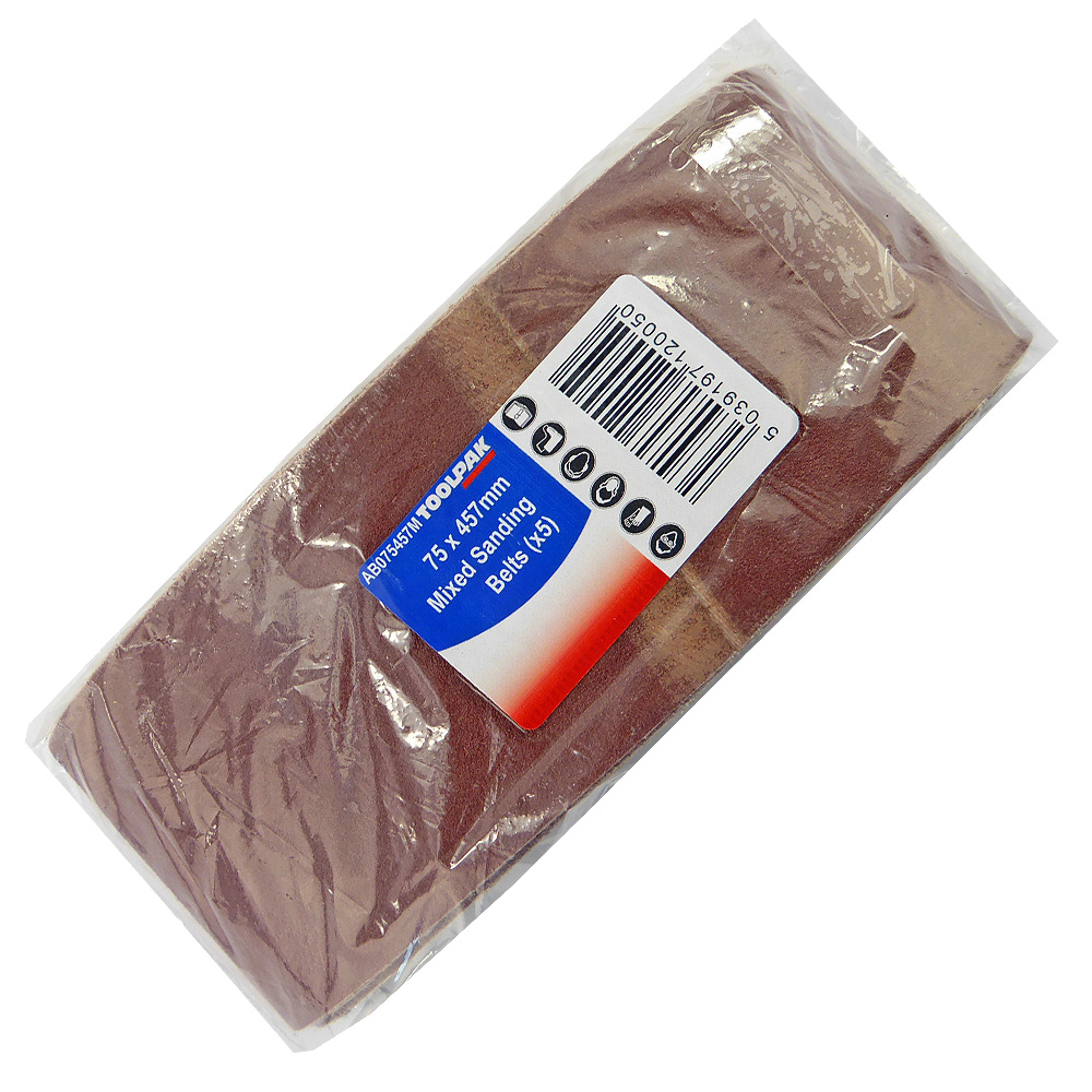 Sealey 76 x 457mm Sanding Belt 60Grit Pack of 5 SB60457
